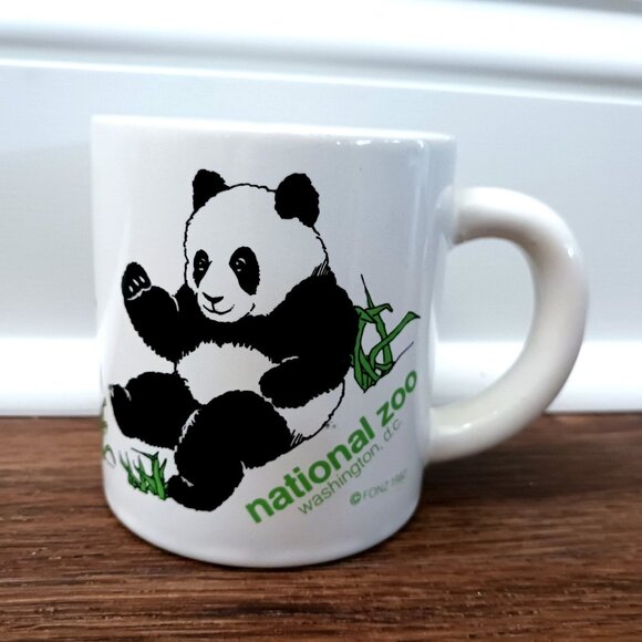 Panda Bears National Zoo Washington D.C. FONZ Coffee Cup Mug Vintage 1982 - Picture 1 of 5